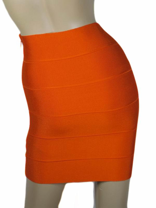 Herve Leger Mini Skirt Orange